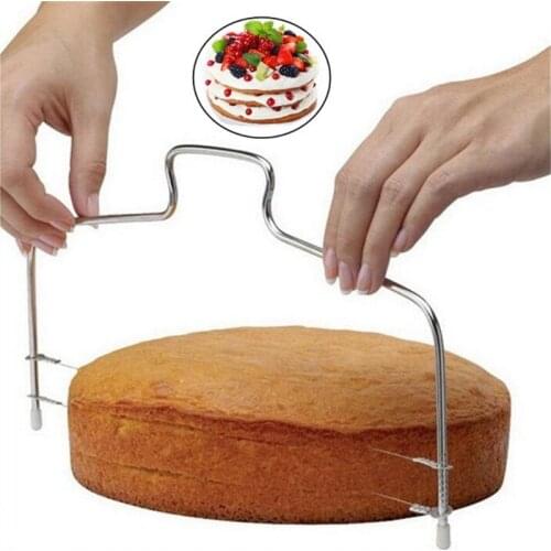 Kitchen Accessories Adjustable DIY Double Slice Bread Cutter Durable Leveler Stainless Steel Cake Baking Tools Kitchen Gadget