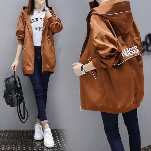 Fashion Long Trench Coats For Women 2019 Spring Autumn New Windbreaker Outerwear Female Hooded Coats Loose Plus size S-3XL