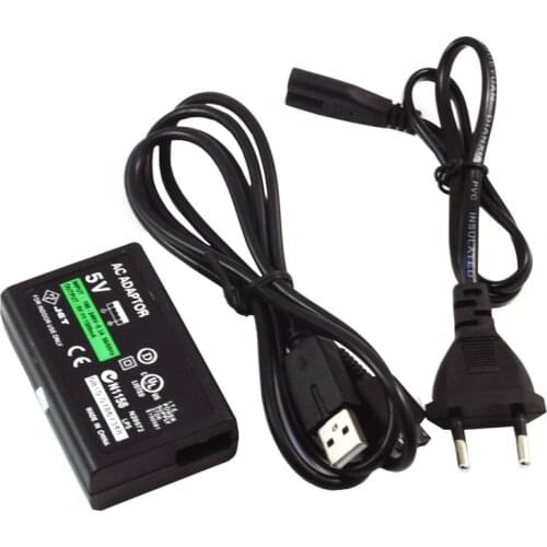 OSTENT EU Plug AC Wall Charger Adapter & USB Charging Cable Cord for Sony PS Vita PSV