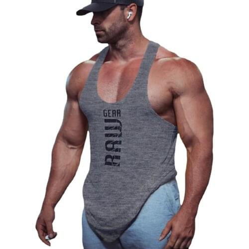 2021 New Mens Cotton Tank Tops Shirt Gym Fitness Vest Sleeveless Male Bodybuilding Sports Workout Clothes Clothing -41