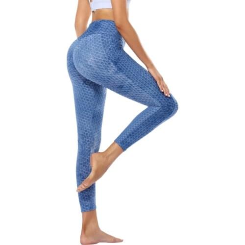 Sexy Women Yoga Pants Tie Dye Honeycomb Stretch High Waist Butt Lifting Workout Tights Leggings