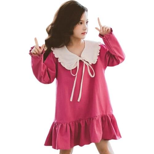 Dress For Girls Patchwork Girl Child Dress Spring Autumn Children Dress Casual Style Girls Costumes Kids 6 8 10 12 14