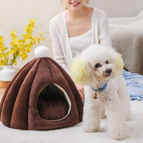 Four Seasons Semi-closed Pet Bed House Breathable Washable Warm Dog Cat Deep Sleeping Blankets Soft Carpet Mats Pet Supplies