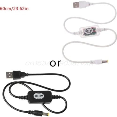 USB 5V To DC 12V 5.5x2.1mm Step Up Cable Power Boost Line For Router LED Strip Random Color
