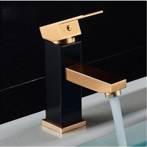 Luxury Bathroom Basin Faucet Space Aluminum Cold and Hot Water Mixer Tap Deck Mounted Single Handle Crane Washbasin Sink Faucet