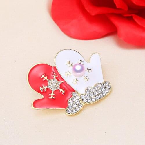 Christmas Glove Brooch Pin Mountings Base Findings Accessories Jewelry Settings Mounts for Pearls Jade Crystals Agate Coral