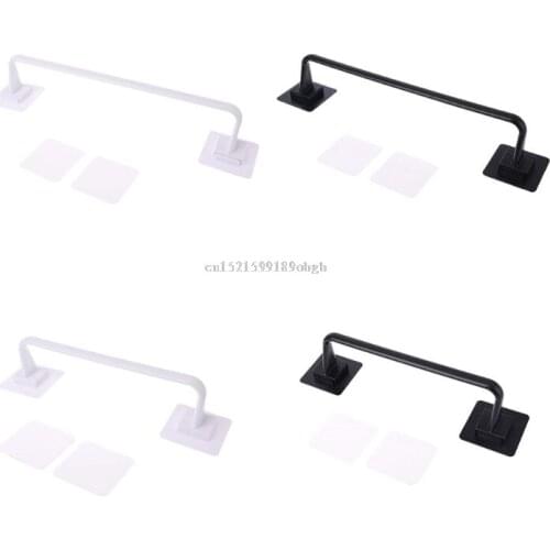 Self Adhesive Wall Mounted Bathroom Towel Bar Shelf Rack Holder Toilet Roll Paper Hanging Hanger