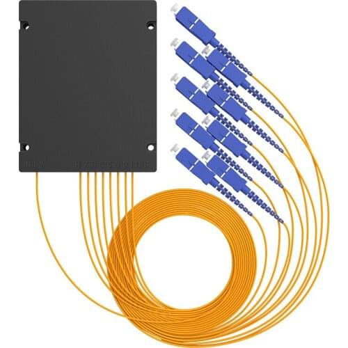 SC/ APC 1x8 PLC Fiber optical splitter single mode with SC APC connector FTTH SC 1x8 PLC ABS optic splitter box