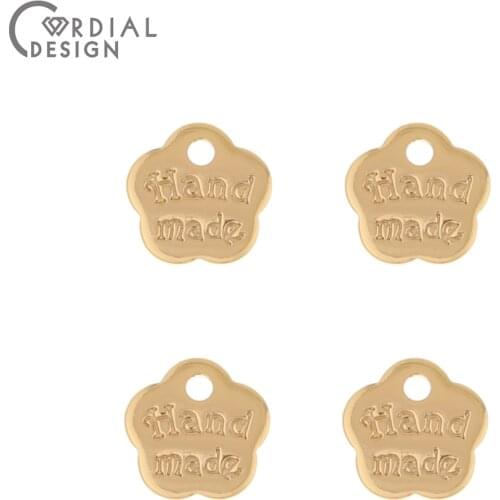 Cordial Design 100Pcs 8*8MM Jewelry Accessories/Hand Made/DIY Making/Genuine Gold Plating/Charms/Jewelry Findings & Components