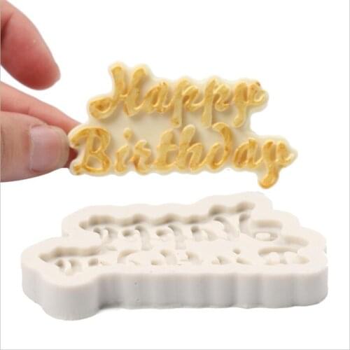 Silicone 3D Happy Birthday Letters Numers Mold For Ice Jelly Chocolate Mold Birthday Cake Decorating Tool Mould