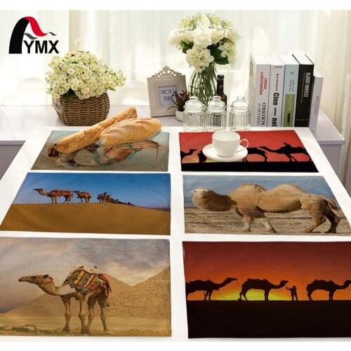 Desert Camel Pattern Table Mat Animal Table Napkin Camel Placemat Kitchen Decoration Dining Accessories