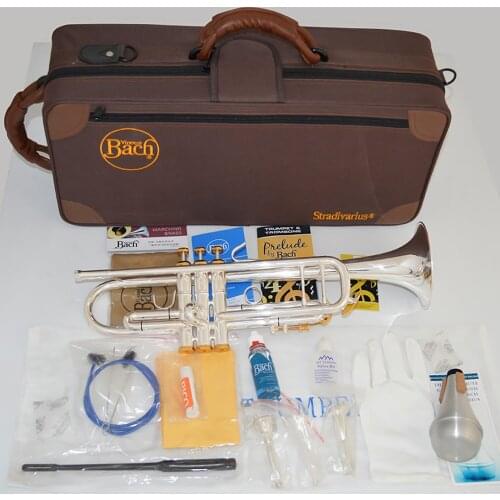 Brand New Professional Bb Trumpet LT190GS-77 Silver Plated Gold Keys Musical Instrument Trumpet LT190GS77 Case Mouthpiece