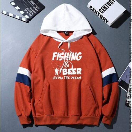 Fishings Match hoodies Fishinger Beer Fish Living The Dream Fisherman Printing sweatshirt Sporter Flying Fresh Fun Gift pullover
