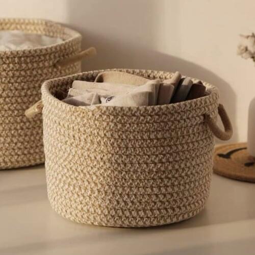 Storage Bucket Snack Box Skin Care Products Simple Literature Art Sundries Environmental Cotton Basket Bedside Thickening