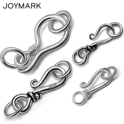 Vintage 925 Sterling Silver S Shape Hook Clasps With Jump Ring Jewelry Accessory For Necklace Bracelet 5pcs/lot SC-CZ121