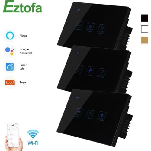 WiFi Dimmer/Fan/Curtain Switch Smart Touch Switch Compatible With Alexa Google Home US Standard