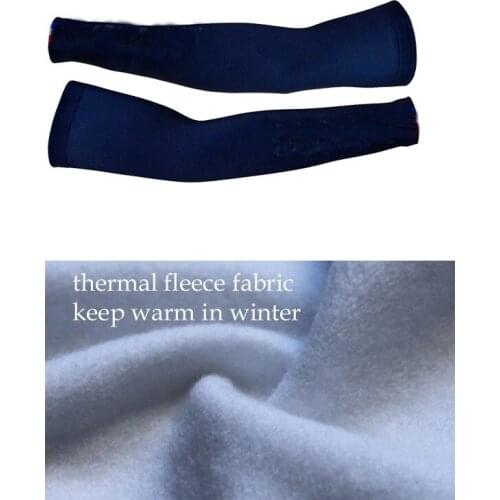 WINTER THERMAL FLEECE 2021 PURE BLUE(NO LOGOS) CYCLING JERSEY ARM WARMERS SUN UV PROTECTION ONE PAIR SZIE XS-4XL