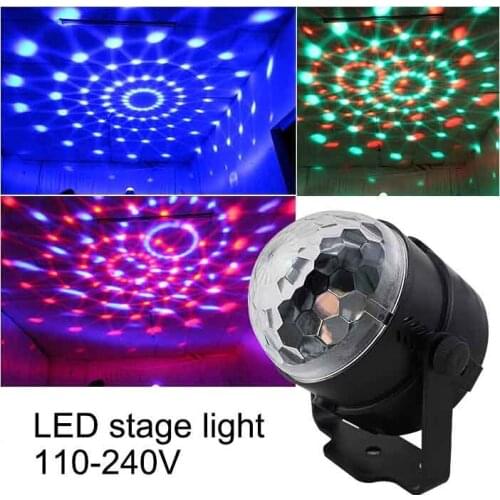 110V 220V Mini RGB LED Crystal Magic Ball Stage Effect Lighting Lamp Bulb Party Disco Club DJ Light Laser Show Lumiere Beam SL01