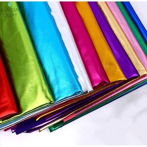 150cm*50cm Stretch Shiny Gold Bronzing Spandex Fabric Material PU Leather Fabric for DIY Stage Cosplay Costume Dress