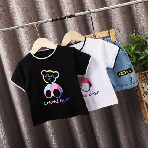 2020 Summer Children Baby Boys Girls Clothes Cotton sport cartoon T Shirt Pants 2Pcs/sets Toddler Clothing Casual Kids Outfits