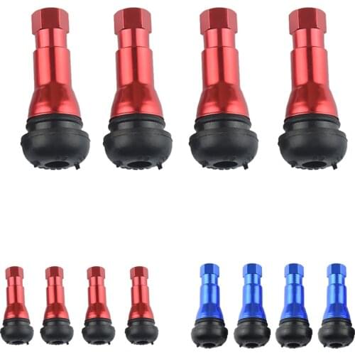 4pcs Red TR413 Car Tire Valve Stems Fixing Replacement Parts