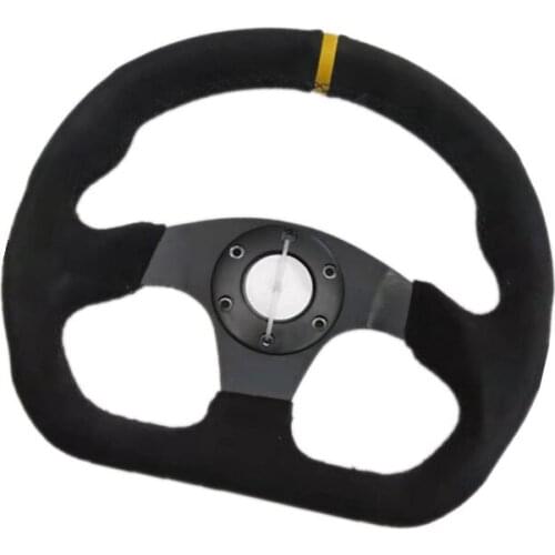 The Car Retrofit Racing Suede 13-inch 320mmD Flat Drift Steering Wheel/flip Fur Steering Wheel