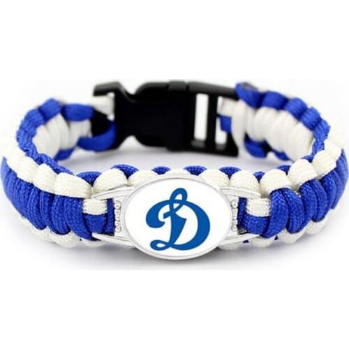 Russian Premier League Clubs Football Team Dynamo Moscow Hand Woven Parachute Cord Bracelet Bangles Jewellery