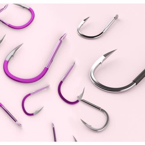 Black Fish Hook Big Fish Hook Belt Set Thick Isini Barbed Bulk Giant Crooked Billed Sturgeon Grass Carp Hook