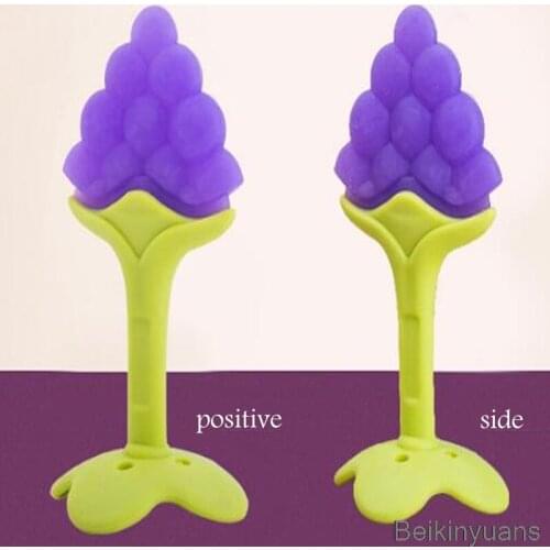 Baby teether toy cute fruit shape baby activity training toothbrush toy solid baby teeth high quality environmental protection