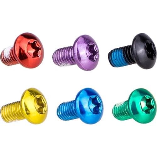 Mountain Bike Disc Brake Pad T25 Screw Alloy Steel M5*10 Mountain Bike Disc Screw 12pcs Bicycle Color Disc Screw