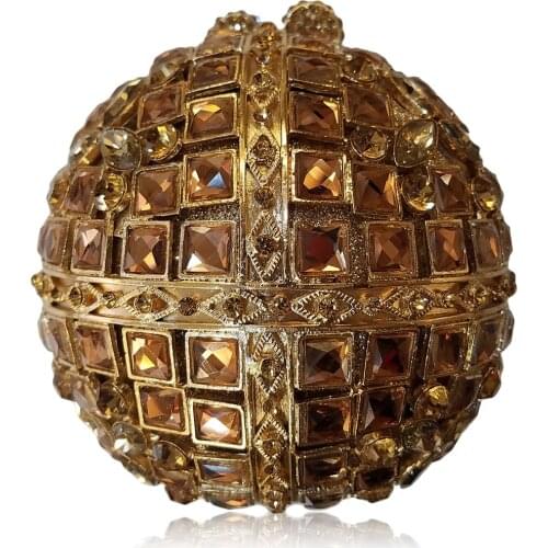 Designer Gold Metal Brown Clutch Bags High Quality Women’s Glitter Sparkling Party Prom Purses Lady Mini Chain Dinner Clutches