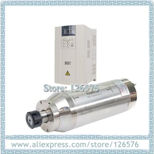 GDK125-24Z/6.5 Permanent torque spindle motor 4 bearing 24000rpm 6.5kw ER32 D125mm + 7.5kw 1000HZ Inverter