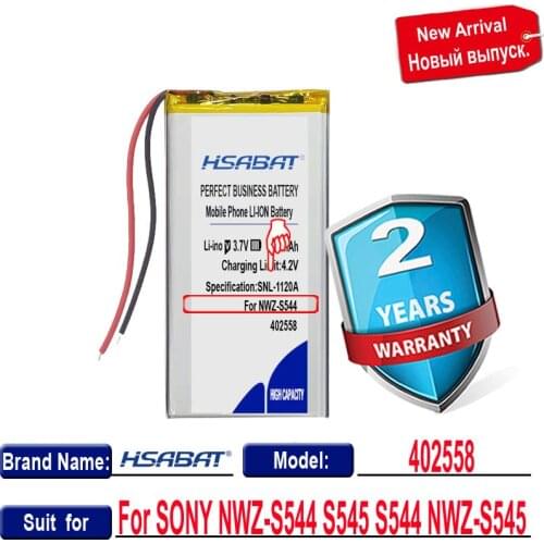 HSABAT 0 Cycle 800mAh Battery for SONY NWZ-S544 S545 S544 NWZ-S545 High Quality Replacement Accumulator
