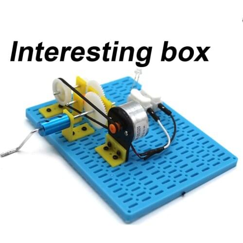 Interesting square hand generator belt gear mechanical transmission power generation device scientific experiment DIY toy
