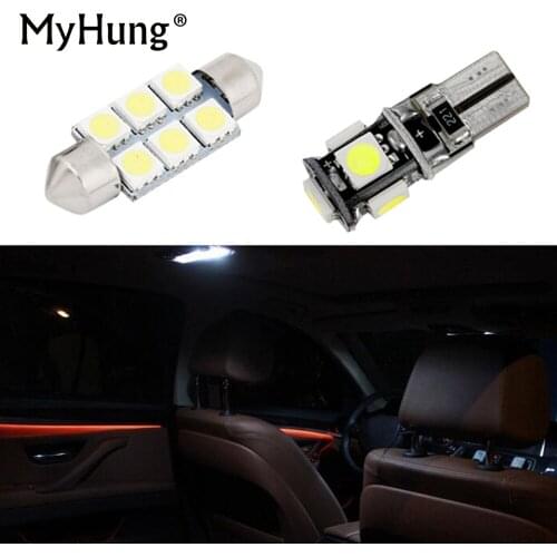 7 Blubs Xenon White LED Dome Interior Light Kit For BMW 3 Series - 318 320 320i 325 335 E90 E92 Package Blubs