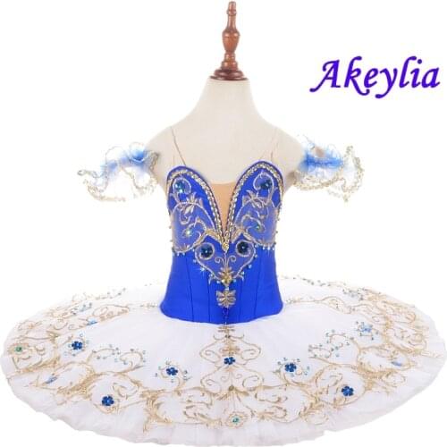 Royal blue white Ballet Tutus Dress Classical Professional Ballet Tutu adult Pancake Sleeping Beauty Variation Costume for baby