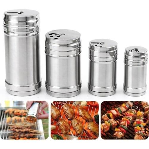 Stainless Steel Kitchen Salt Shaker Pepper Ground Cumin Powder Barbecue Seasoning Jar Seasoning Jar Toothpick Bottle
