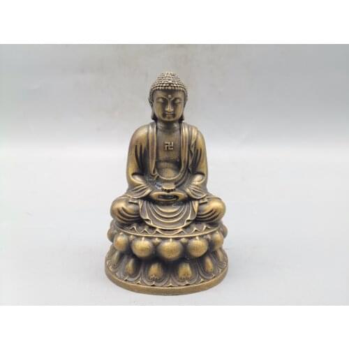 Brass Mini Seated Meditating Buddha Good Luck Feng Shui Spiritual Calm Mood