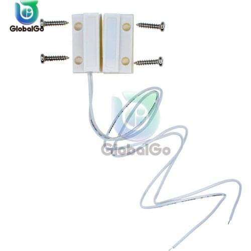 5pcs MC-38 MC38 Wired Door Window Sensor Magnetic Switch Home Alarm System Normally Closed NC Normally Open Switches