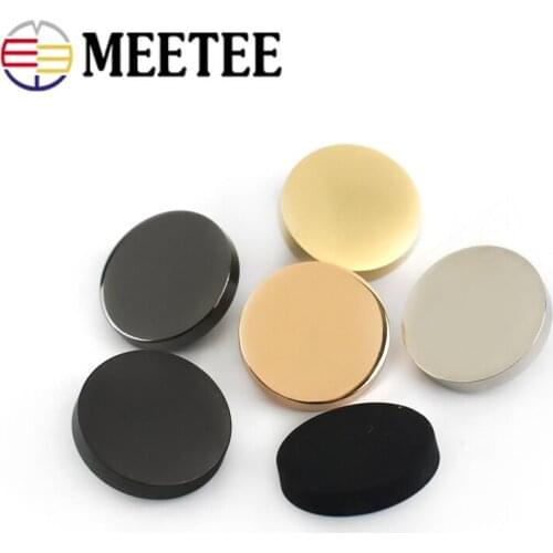 Meetee 30pcs 12-25mm Black Gold Silver Metal Buttons for Suit Jacket Coat Sewing Accessories Wholesale Buttons E3-1