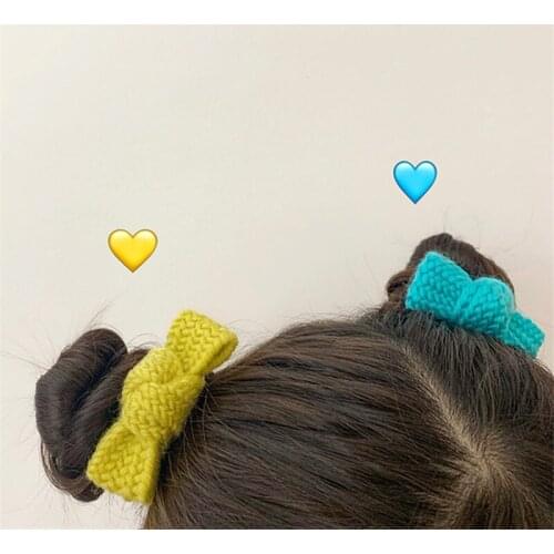 MueRaa Women Girls Child Knitted Bow Sweet Scrunchies Hair Accessories Fashion Korean Woman Elastic Hairband Headband Headwear