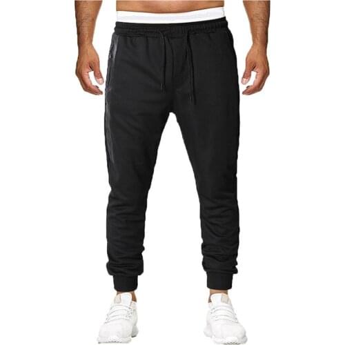 Male Trousers Spring And Summer Mens Solid Color Elastic Band Pocket Pinch Sports Pants Long Pants Pantalon Hombre Sweatpants