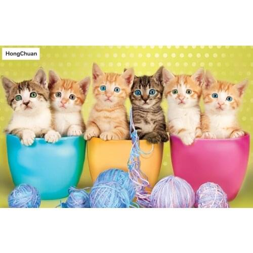 New Year 5D DIY square/round diamond painting cute cat cross stitch mosaic Christmas diamond embroidery home decoration gift