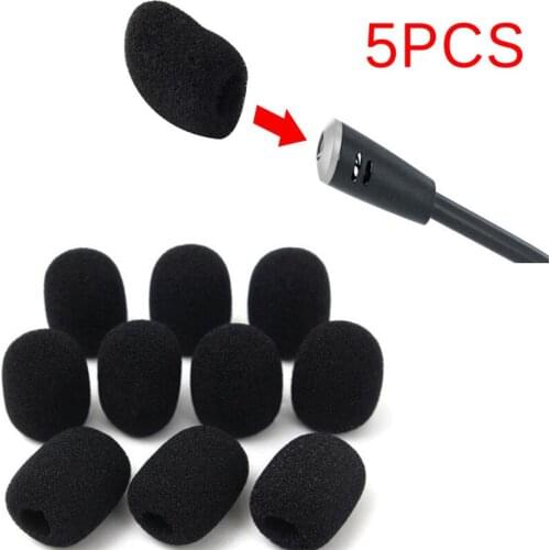 Wholesale 5Pcs Headset Microphone Foam Earphone Mic Grill Windshield Sponge Foam Pads Cover Black Mic Cover 30mm*20mm*8mm