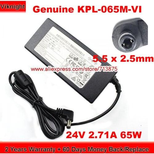 Genuine KPL-065M-VI AC Adapter 24V 2.71A 65W Charger for CWT KPL-065M-VL wtih 5.5 x 2.5mm Plug Power Supply