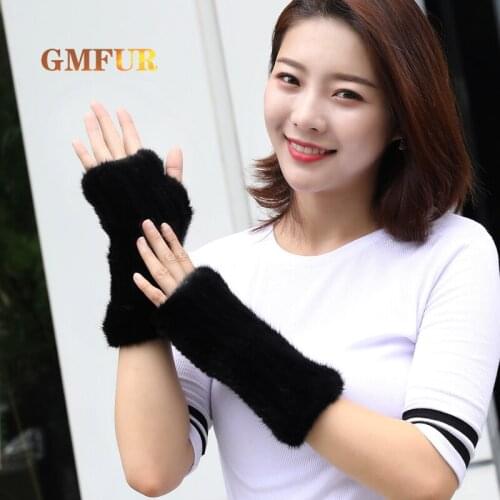 Women 100% Real Mink Fur Gloves Winter Hot Sale To Keep Warm Russian Fashion Handmade Knitted Genuine Soft Comfortable Gloves