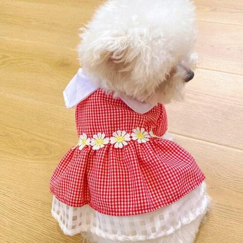 Cute Dots Dog Dress Summer Cat Clothing Chihuahua Yorkies Pomeranian Shih Tzu maltese Poodle Bichon Schnauzer Corgi Clothes XL