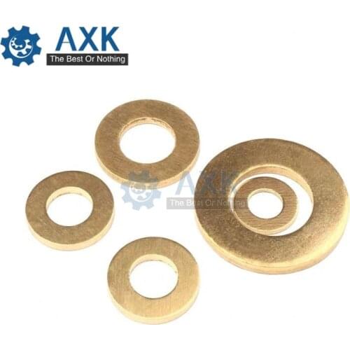 Disc Washer Gasket Ring Copper Metal Brass Pad 50pcs Din125 Iso7089 M3 M4 M5 M6 M8 M10 M12 M14 Meson Had Flat Dollar Sheet