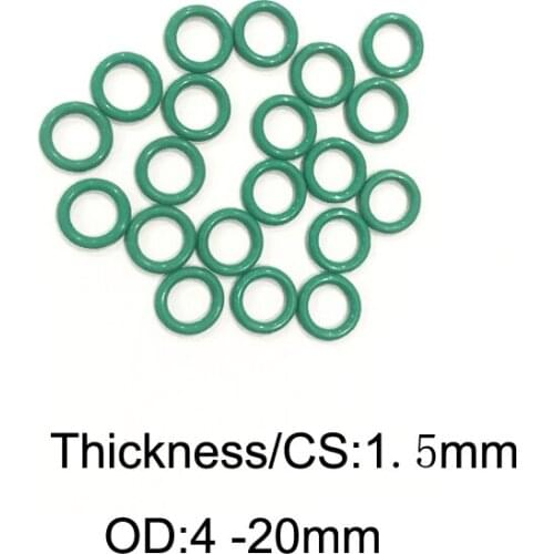100 PCS FKM Rubber O RING CS1.5mm x OD 4/4.5/5/5.5/6/6.5/7/7.5/8/8.5/9/9.5/10/10.5/11/12/13/14/15/16/17/18/19/20 Rubber Gasket