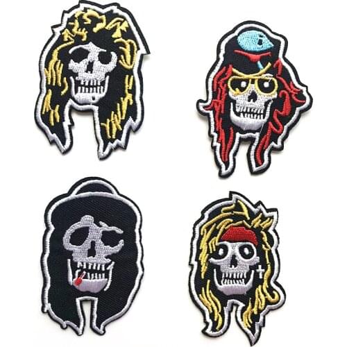 Rock band Gun Clothe Embroidery Patch Badges Sewing Iron On Badge Clothes Embroidered Applique Rose Accessories